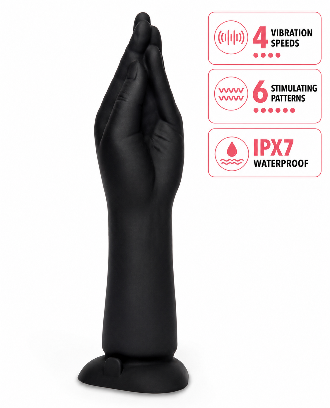 b-Vibe 10.5 Inch Vibrating Silicone Hand Fisting Dildo w/Suction Base
