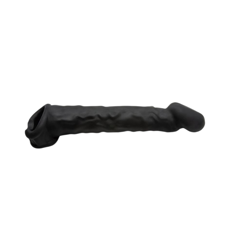 Oxballs Muscle Ripped Inner Ribbed Velvet-Smooth 9 Inch Cocksheath - Special Edition Black