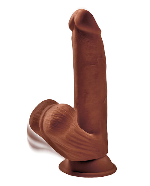 King Cock Plus 8 Inch Triple Density Cock W/swinging Balls - Brown