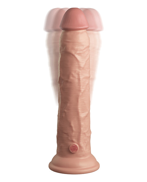 King Cock Elite 9 Inch Dual Density Vibrating Silicone Cock W/remote