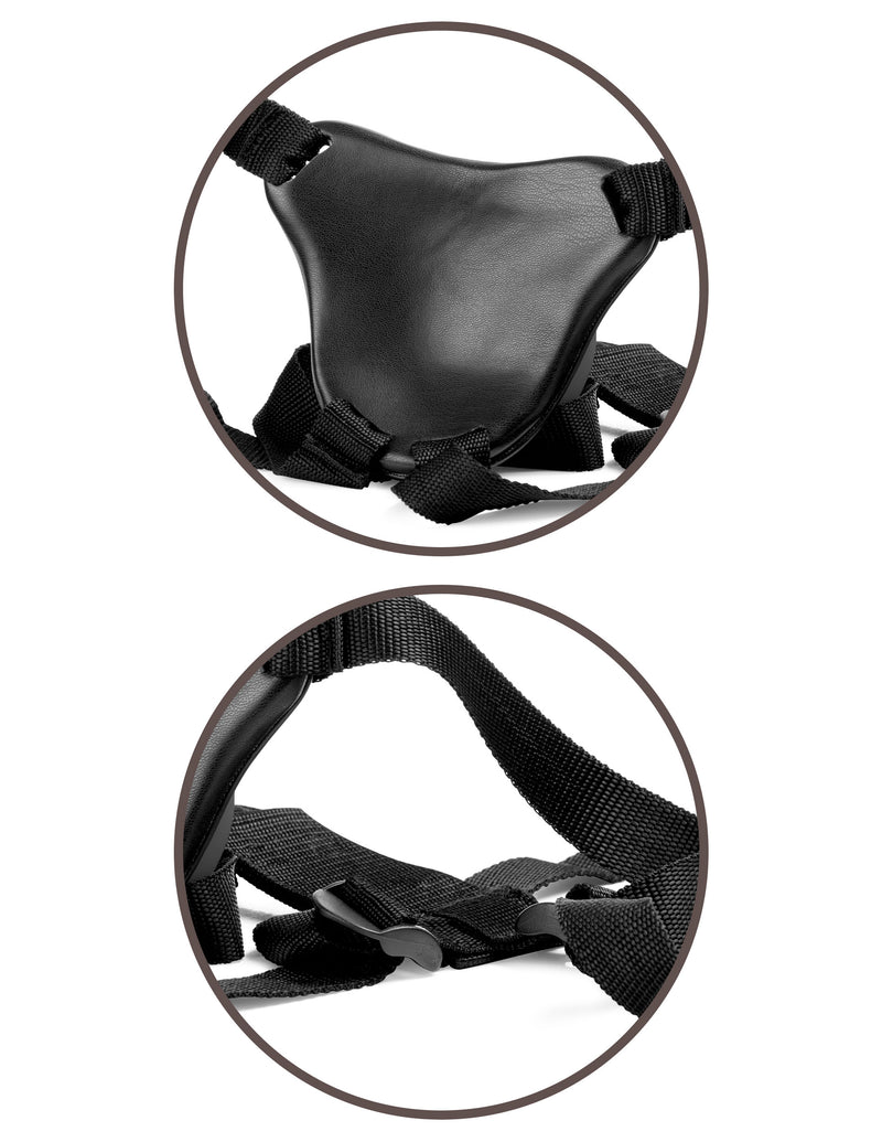King Cock Elite Comfy Silicone Body Dock Kit -  Harness and 7 Inch Dildo - Tan