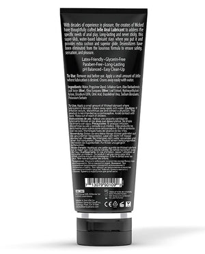 Wicked Sensual Care Jelle Waterbased Anal Lubricant - Fragrance Free 4 oz - 8 oz