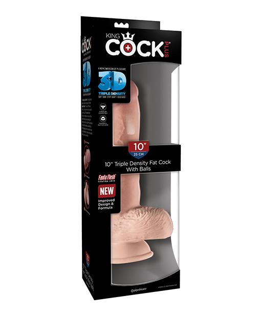 King Cock Plus 10 Inch Triple Density Girthy Dildo W/balls