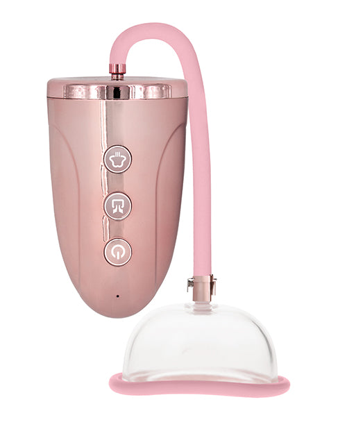 Shots Pumped Automatic Rechargeable Suction Pussy Pump Set - Rose Gold