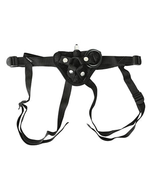 Sportsheets Vibrating Velvet Strap On Harness W/bullet - Black