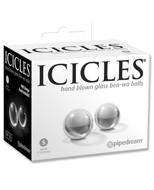 Icicles No. 41 Hand Blown Glass Ben Wa Balls - Clear