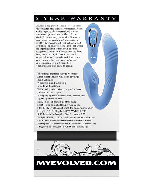 Evolved Tap & Thrusting Dual Vibe Blue – Dual Motor Thrusting & Tapping Vibrator