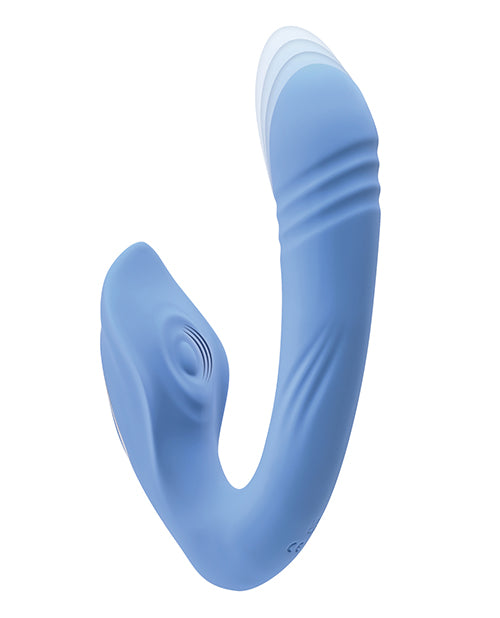 Evolved Tap & Thrusting Dual Vibe Blue – Dual Motor Thrusting & Tapping Vibrator