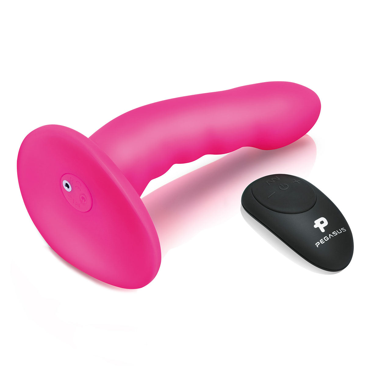 Pegasus 6 Inch Rechargeable Ripple Peg W/adjustable Harness & Remote - Pink