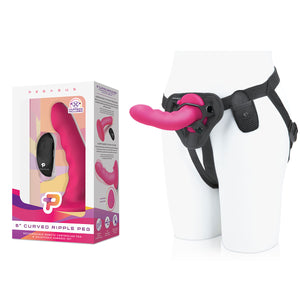 Pegasus 6 Inch Rechargeable Ripple Peg W/adjustable Harness & Remote - Pink