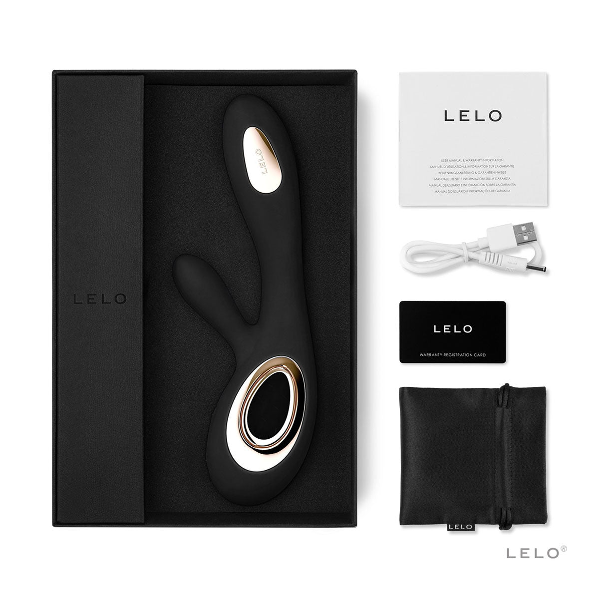 LELO Soraya Wave Rabbit Dildo In Black