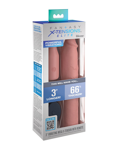 Fantasy X-tensions Elite 9 Inch Penis Sleeve w/Vibrating 3 Inch Plug & Remote