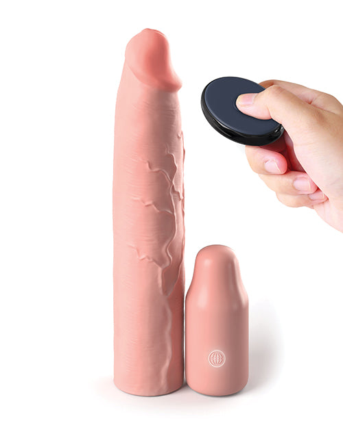 Fantasy X-tensions Elite 9 Inch Penis Sleeve w/Vibrating 3 Inch Plug & Remote