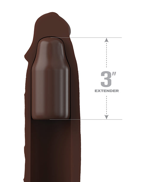 Fantasy X-tensions Elite 7 Inch Insertable Silicone Extension W/strap - Brown