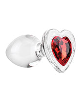 Adam & Eve Red Heart Gem Glass Butt Plug S, M, L