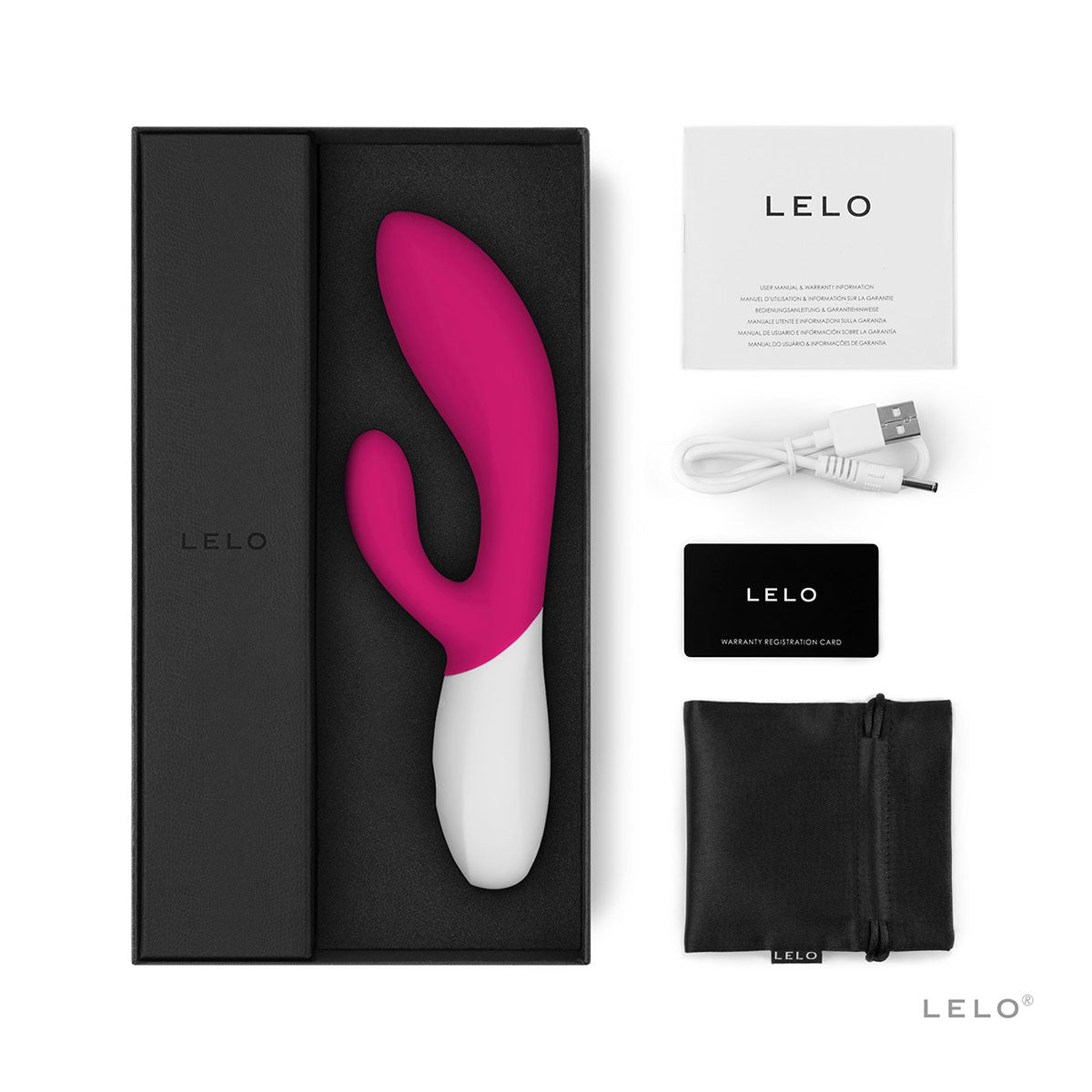 LELO Ina Wave 2 Rabbit Vibrator - Cerise