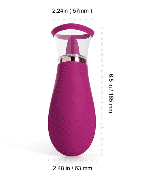 Scioness Suction Pussy Pump with Licking Clitoral Stimulator - Pink