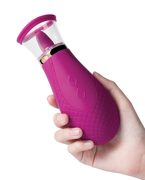 Scioness Suction Pussy Pump with Licking Clitoral Stimulator - Pink