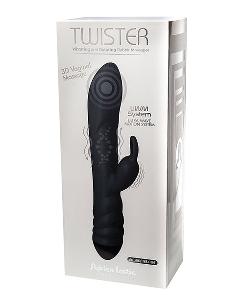 Adrien Lastic Twister Vibrating & Rotating Rabbit In Black