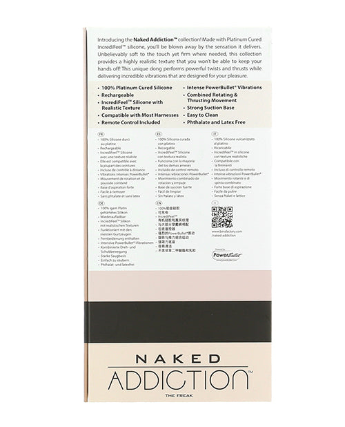 Naked Addiction The Freak 7.5 Inch Rotating & Thrusting Vibrating Dong - Ivory
