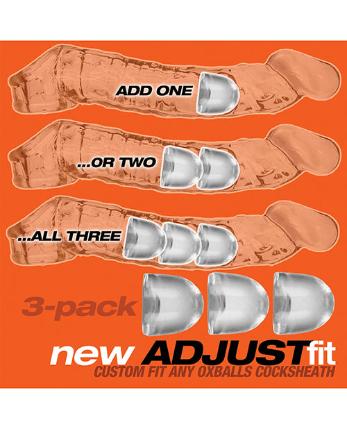 Oxballs Penis Sheath 7/8" Adjustfit Inserts - Pack Of 3 Clear