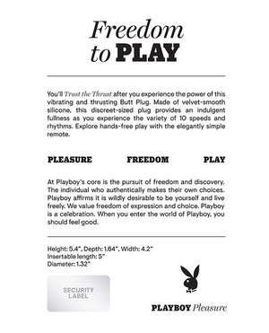 Playboy Pleasure Trusting Butt Plug