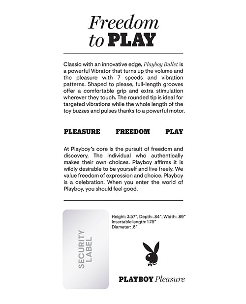 Playboy Pleasure Playboy Bullet Vibrator