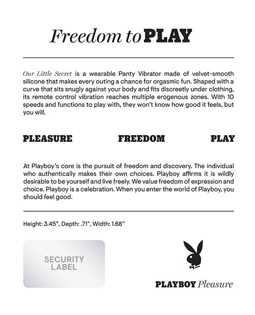 Playboy Pleasure Our Little Secret Remote Panty Vibrator