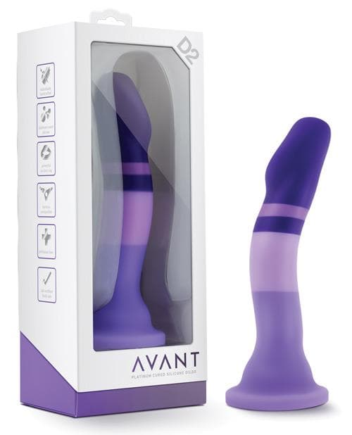 Blush Avant D2 Silicone Dildo Strap-On Compatible Purple Rain 7 Inch