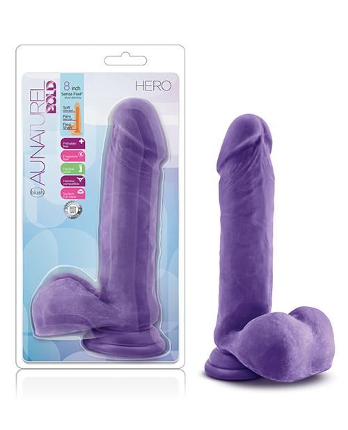 Blush Au Natural Bold Hero 8 Inch Dildo - Purple