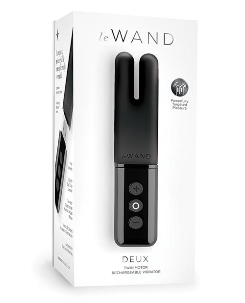 Le Wand Discreet Deux Chrome Twin Motor Rechargeable Clit Vibrator - Black