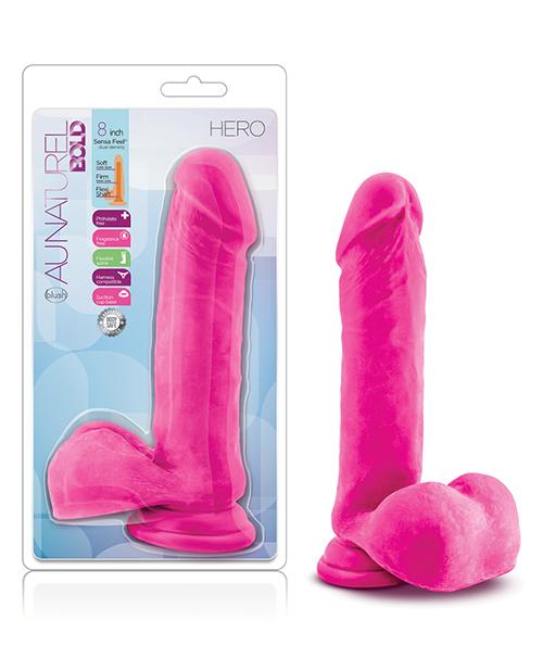 Blush Au Natural Bold Hero 8 Inch Dildo - Pink