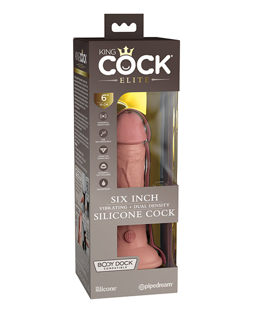 King Cock Elite 6 Inch Dual Density Vibrating Silicone Cock