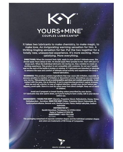 KY Yours & Mine Gift Set Premium Lubricants for Him & Her