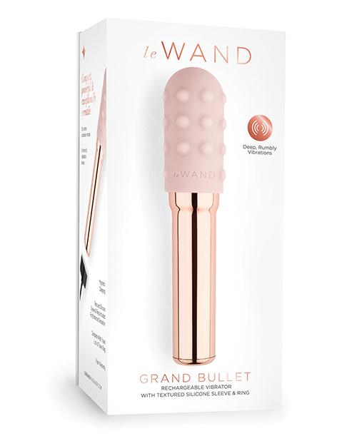 Le Wand  Premium Grand Chrome Bullet Rechargeable Vibrator W/ Silicone Textured Ring