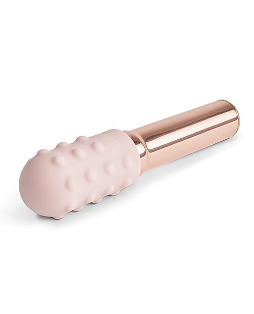 Le Wand  Premium Grand Chrome Bullet Rechargeable Vibrator W/ Silicone Textured Ring