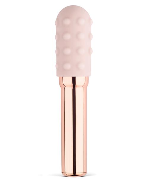 Le Wand  Premium Grand Chrome Bullet Rechargeable Vibrator W/ Silicone Textured Ring