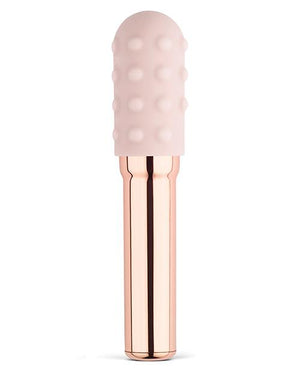 Le Wand  Premium Grand Chrome Bullet Rechargeable Vibrator W/ Silicone Textured Ring