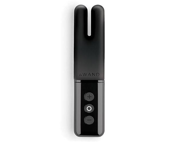 Le Wand Discreet Deux Chrome Twin Motor Rechargeable Clit Vibrator - Black